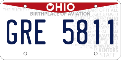 OH license plate GRE5811