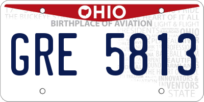 OH license plate GRE5813