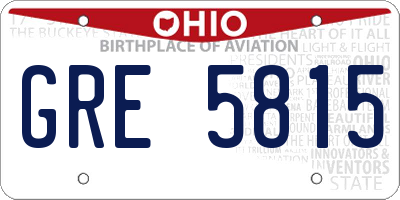 OH license plate GRE5815