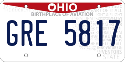 OH license plate GRE5817