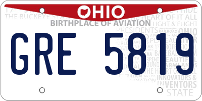 OH license plate GRE5819