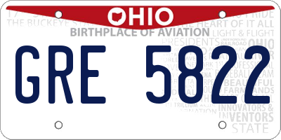 OH license plate GRE5822