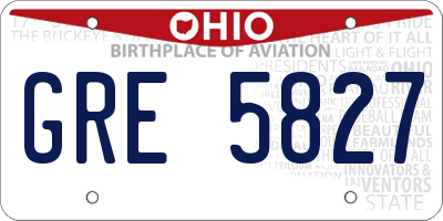 OH license plate GRE5827