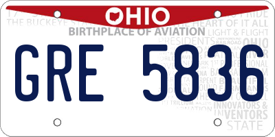 OH license plate GRE5836