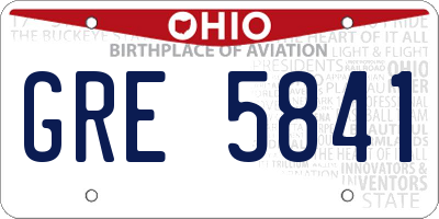 OH license plate GRE5841