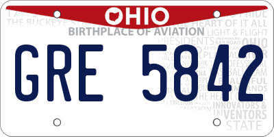 OH license plate GRE5842