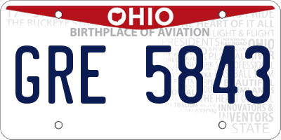 OH license plate GRE5843