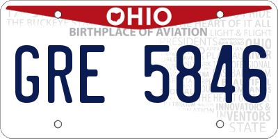 OH license plate GRE5846