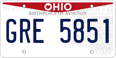 OH license plate GRE5851