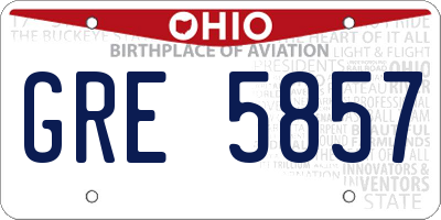 OH license plate GRE5857