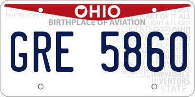 OH license plate GRE5860
