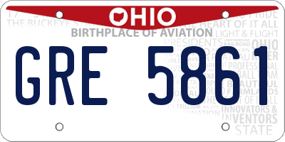 OH license plate GRE5861
