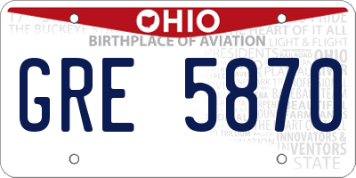 OH license plate GRE5870