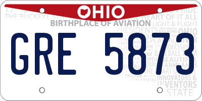OH license plate GRE5873