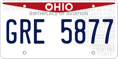 OH license plate GRE5877