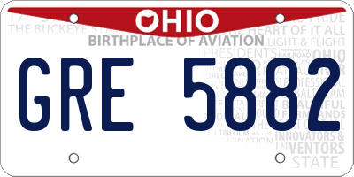 OH license plate GRE5882
