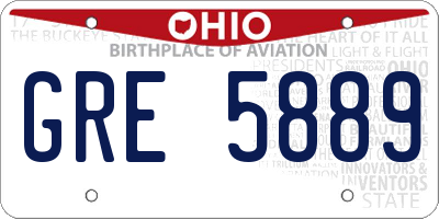 OH license plate GRE5889