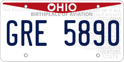 OH license plate GRE5890