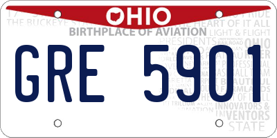 OH license plate GRE5901