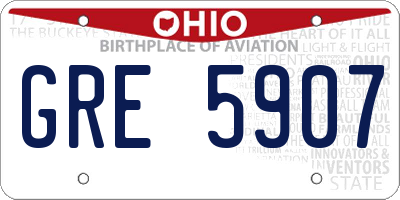 OH license plate GRE5907