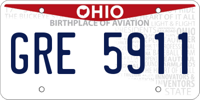 OH license plate GRE5911