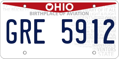 OH license plate GRE5912