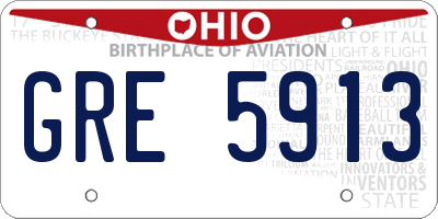 OH license plate GRE5913