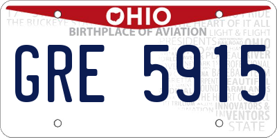OH license plate GRE5915