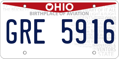 OH license plate GRE5916