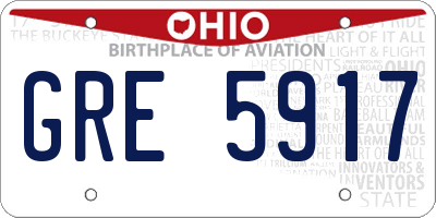 OH license plate GRE5917