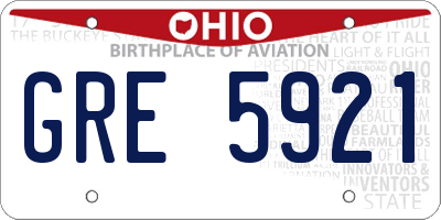 OH license plate GRE5921