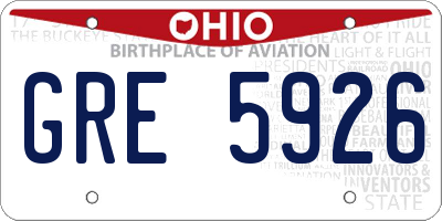 OH license plate GRE5926