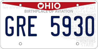 OH license plate GRE5930