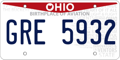 OH license plate GRE5932