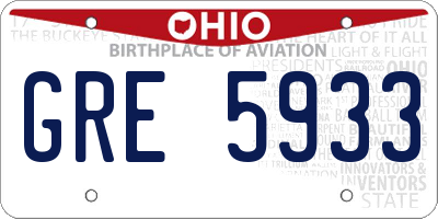 OH license plate GRE5933
