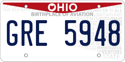 OH license plate GRE5948