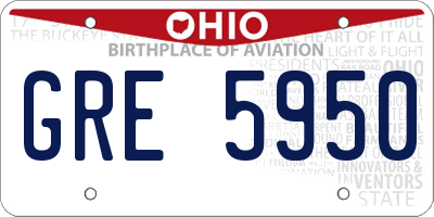 OH license plate GRE5950