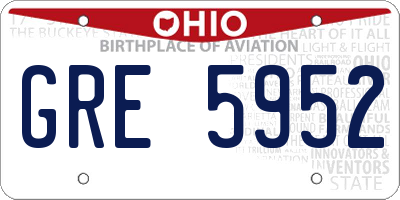 OH license plate GRE5952
