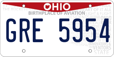 OH license plate GRE5954