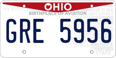 OH license plate GRE5956