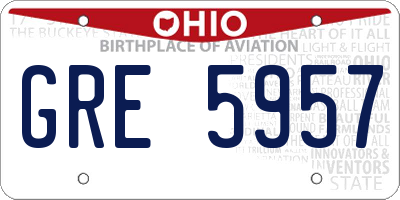 OH license plate GRE5957
