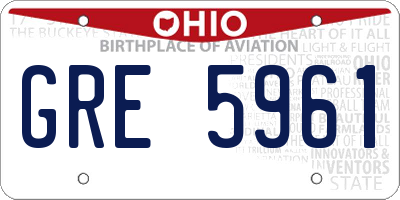 OH license plate GRE5961