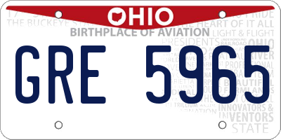 OH license plate GRE5965