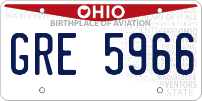OH license plate GRE5966