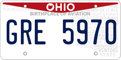 OH license plate GRE5970
