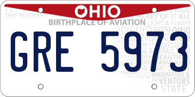 OH license plate GRE5973