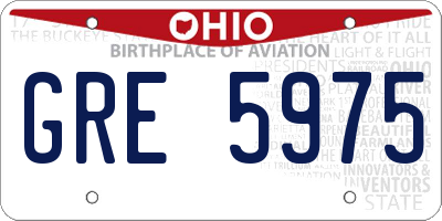 OH license plate GRE5975