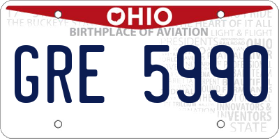 OH license plate GRE5990