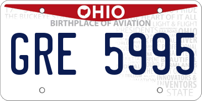 OH license plate GRE5995