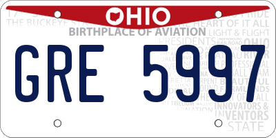 OH license plate GRE5997